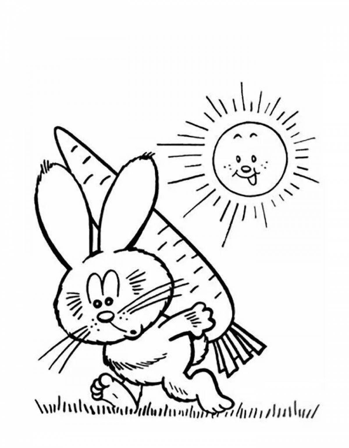Glowing cat and hare coloring page