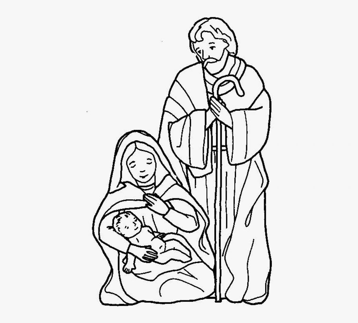 Great coloring pages of joseph and mary