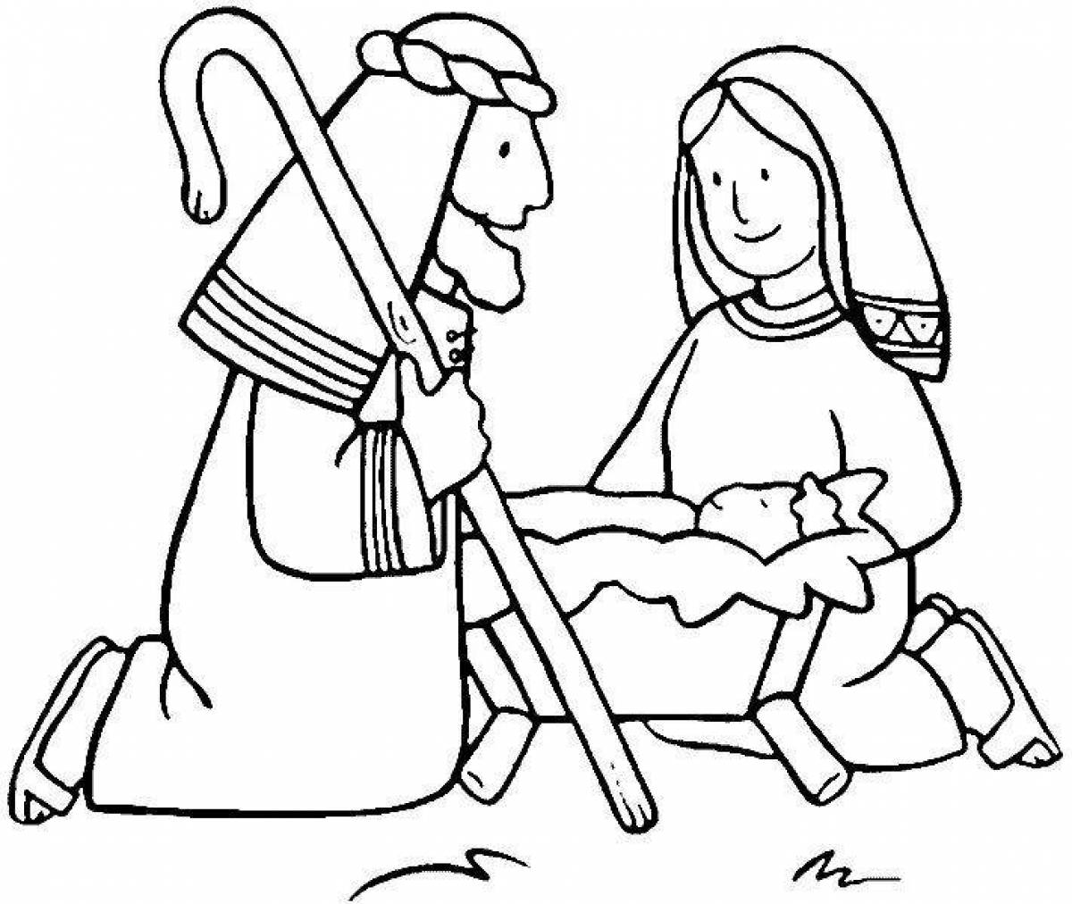 Divine joseph and mary coloring book