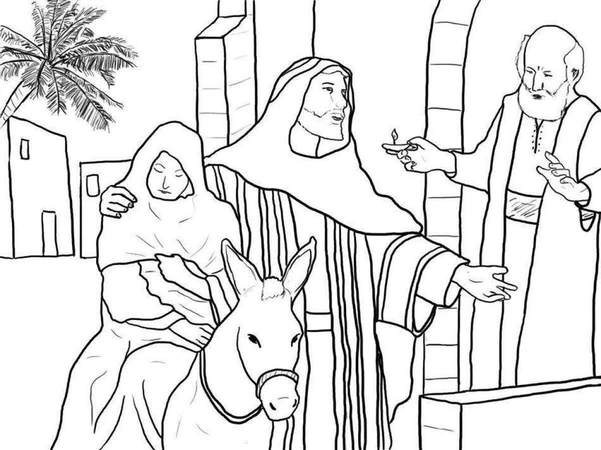 Coloring page violent joseph and mary