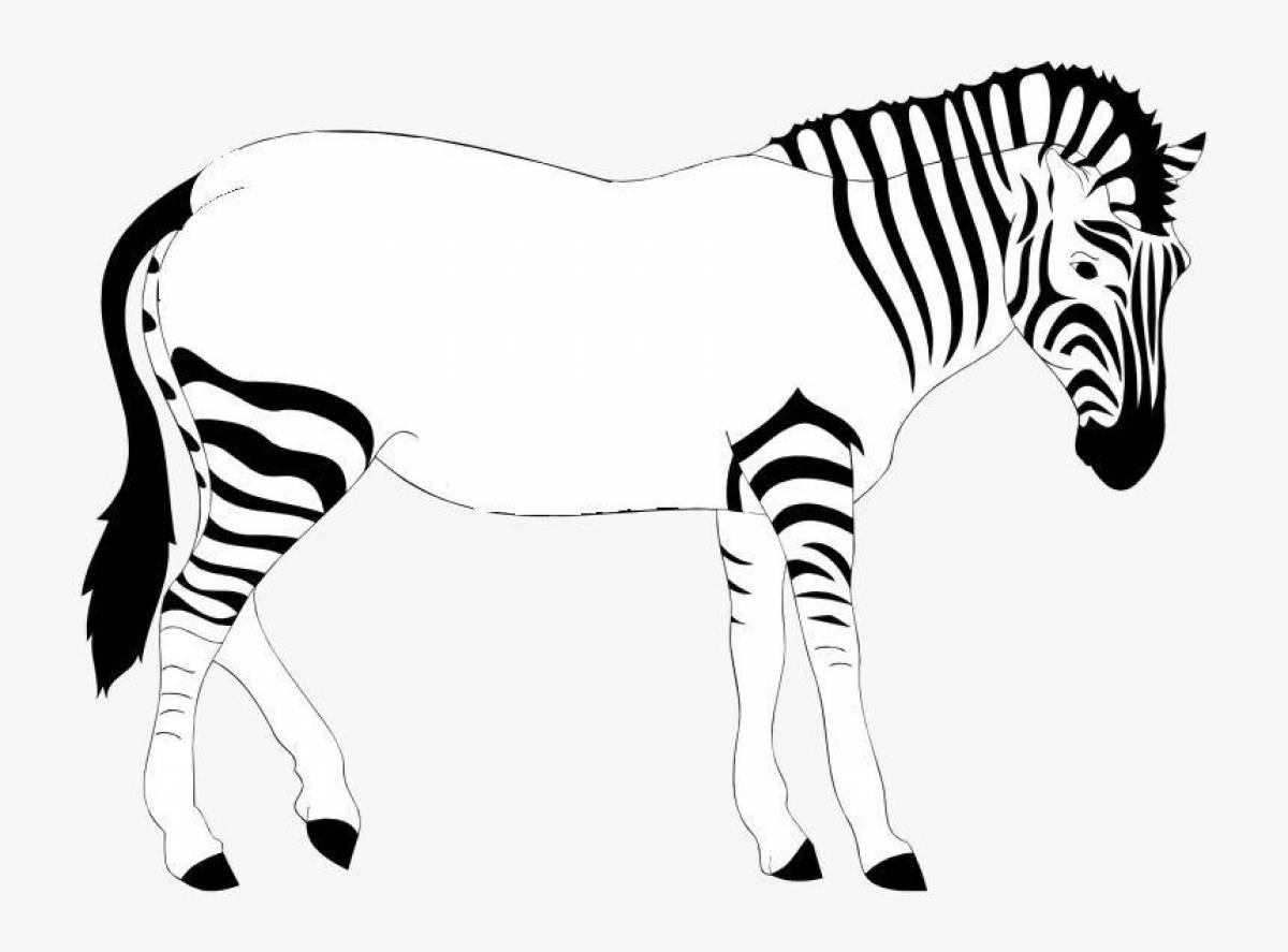 Разноцветная зебра без полосок