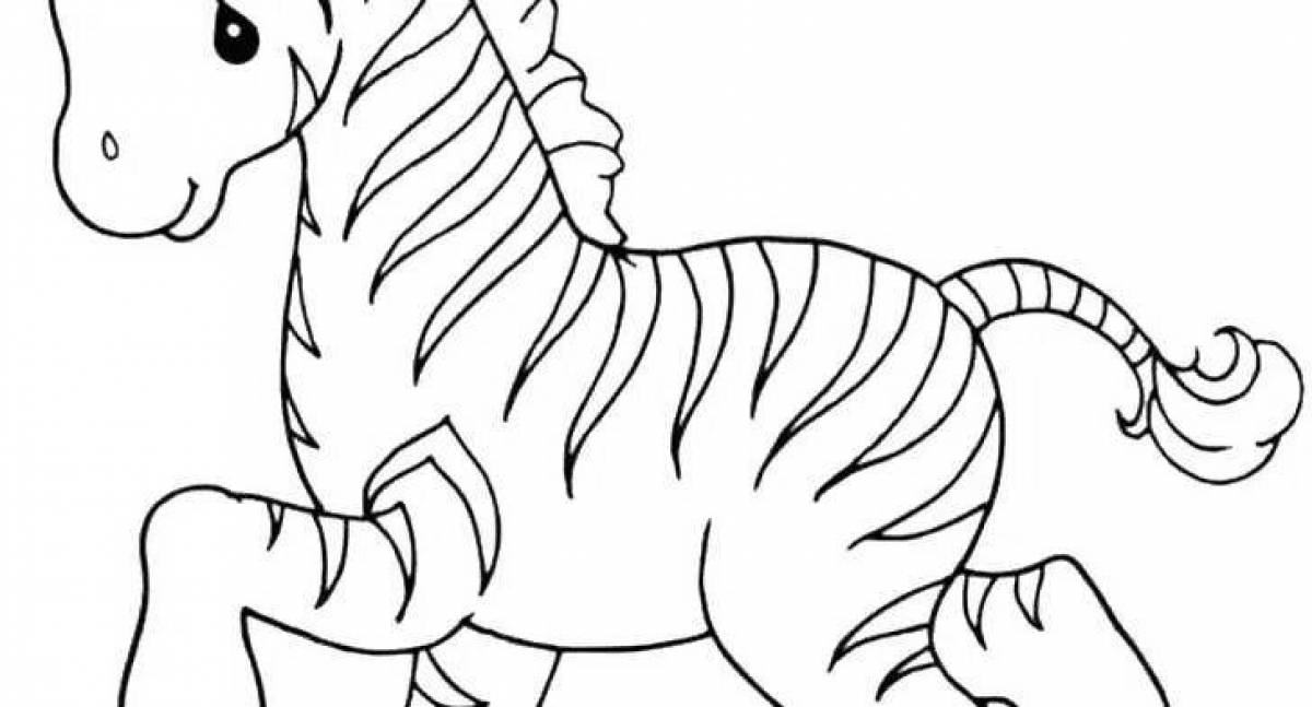 Fluffy zebra without stripes