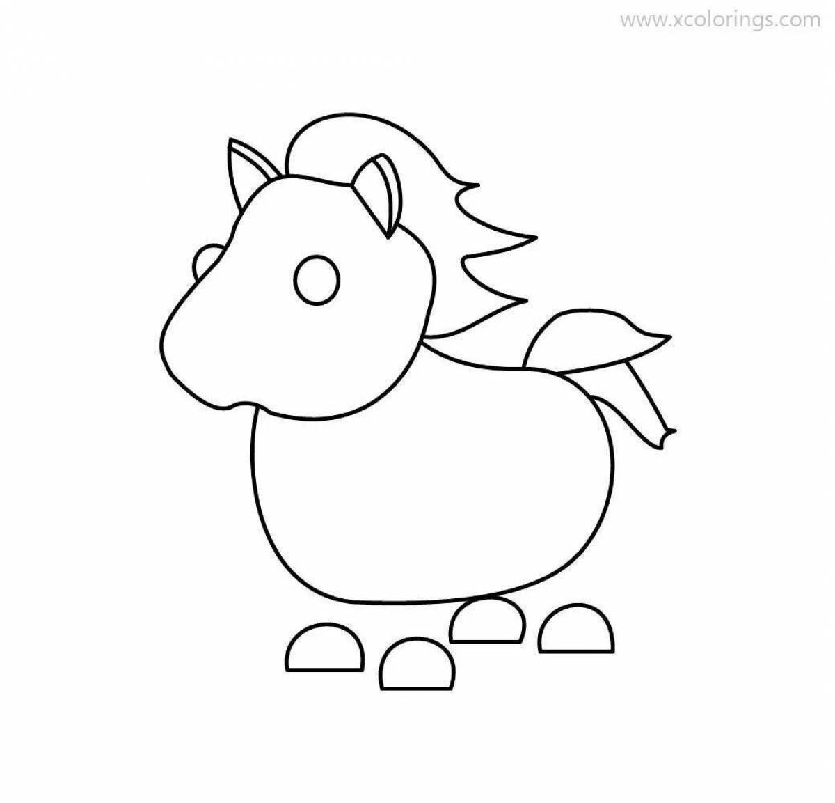 Pretty adopt mi ​​unicorn coloring page