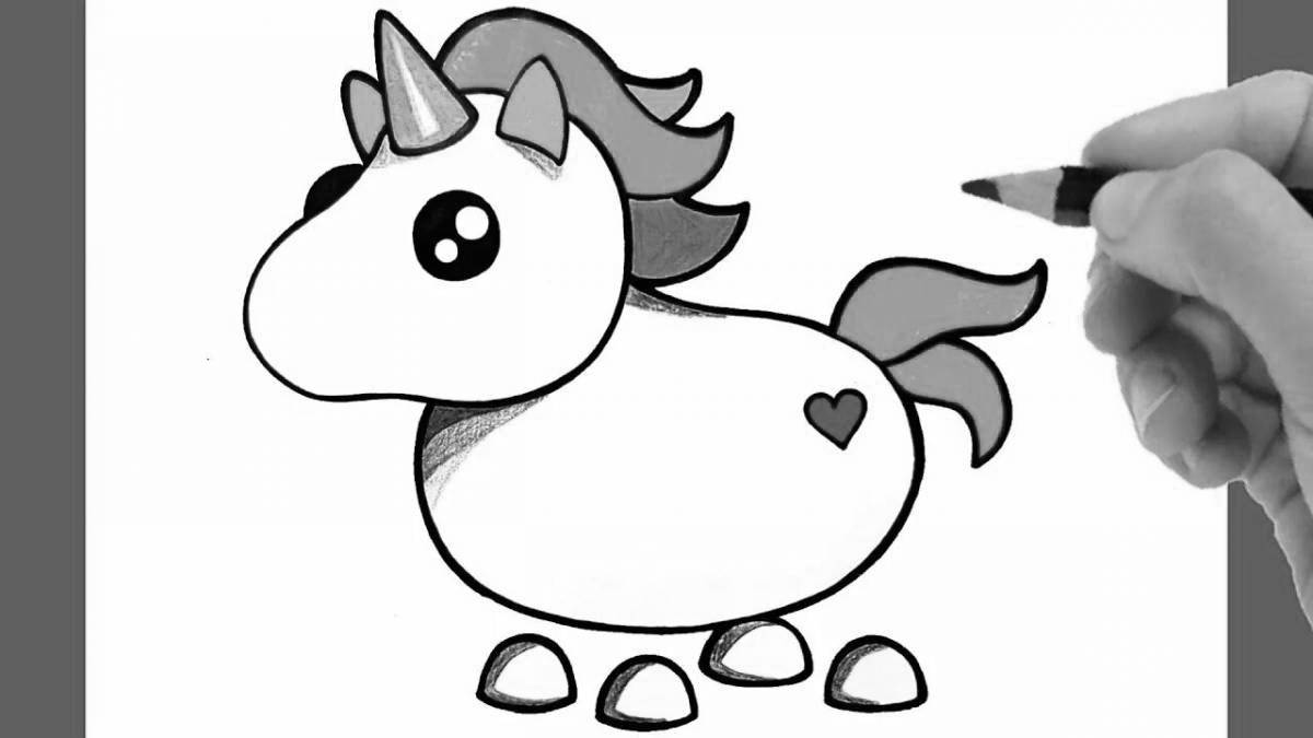 Раскраска dazzling adopt mi unicorn