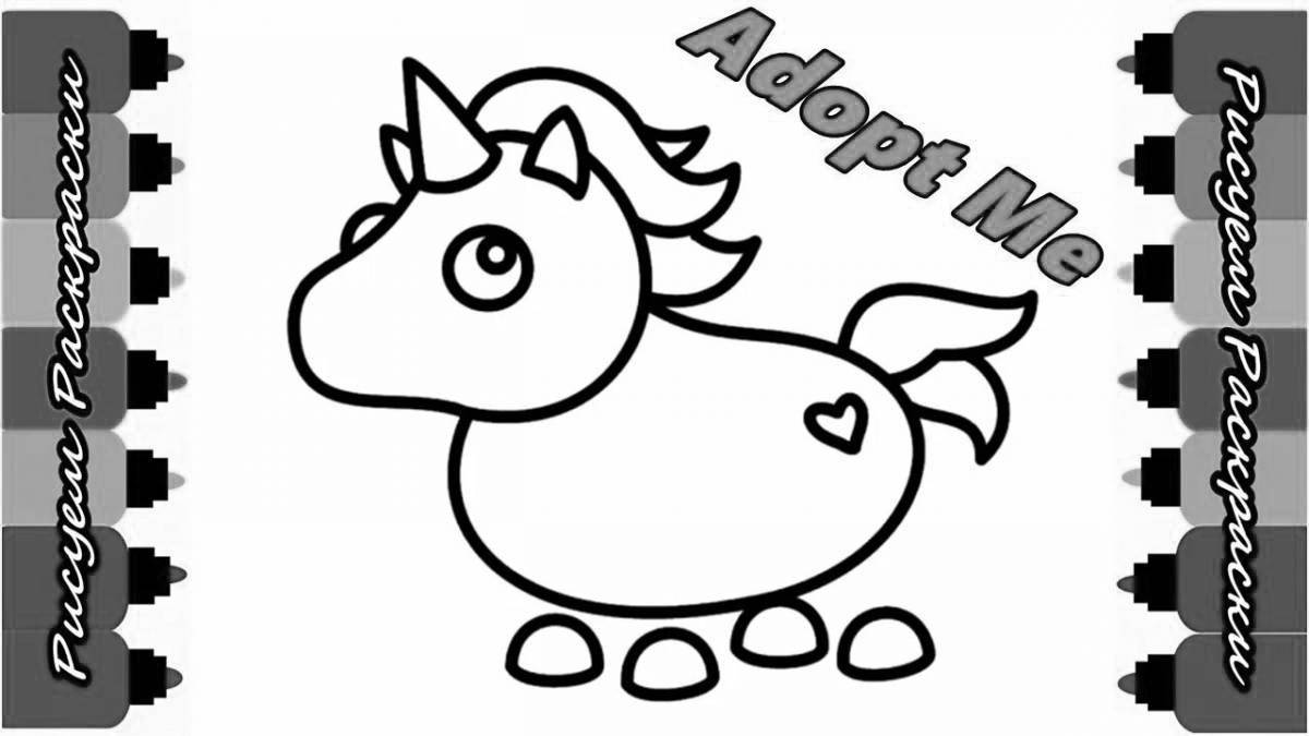 Exuberant adopt mi ​​unicorn coloring page