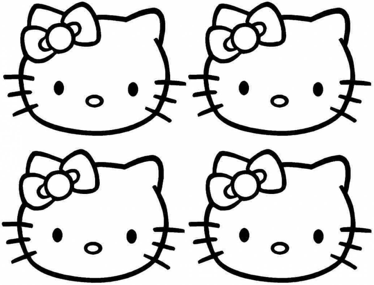Hello kitty face fun coloring page
