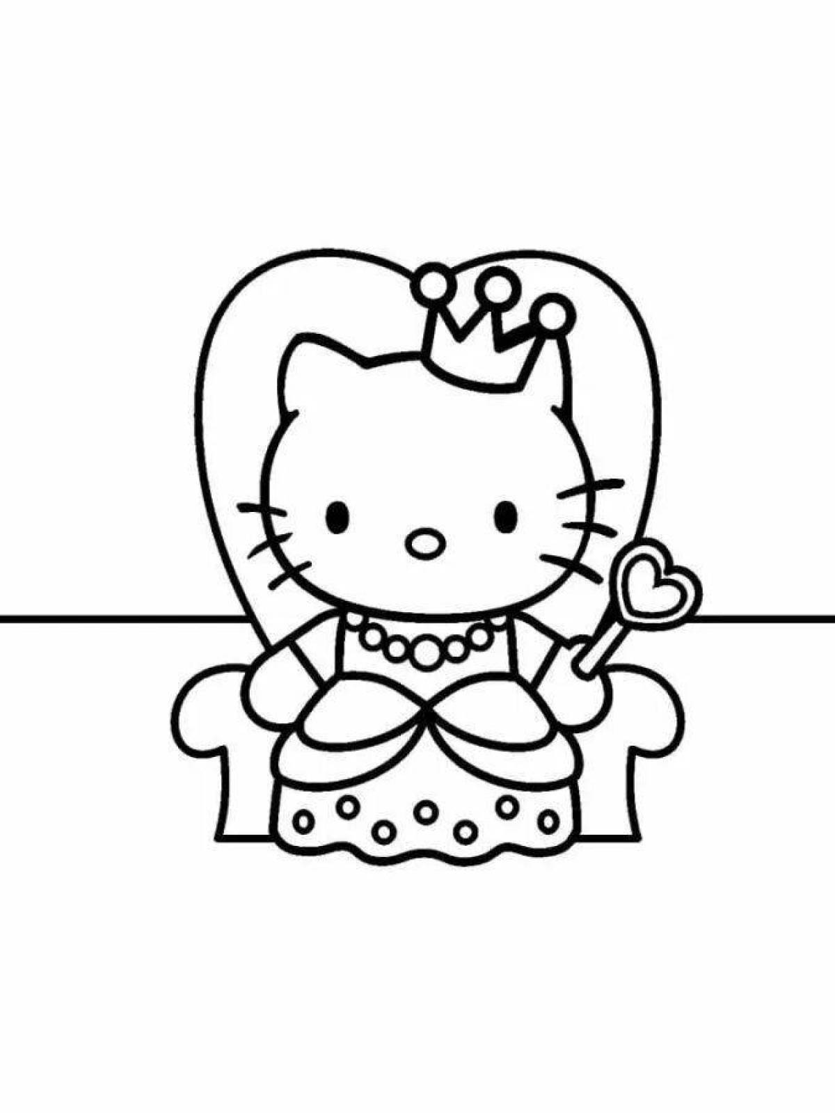 Gorgeous hello kitty face coloring page