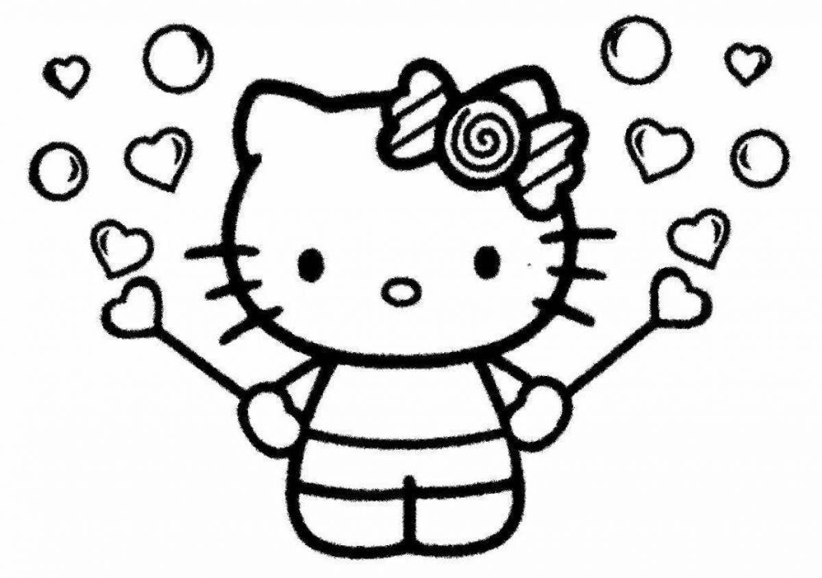 Sparkling hello kitty face coloring page