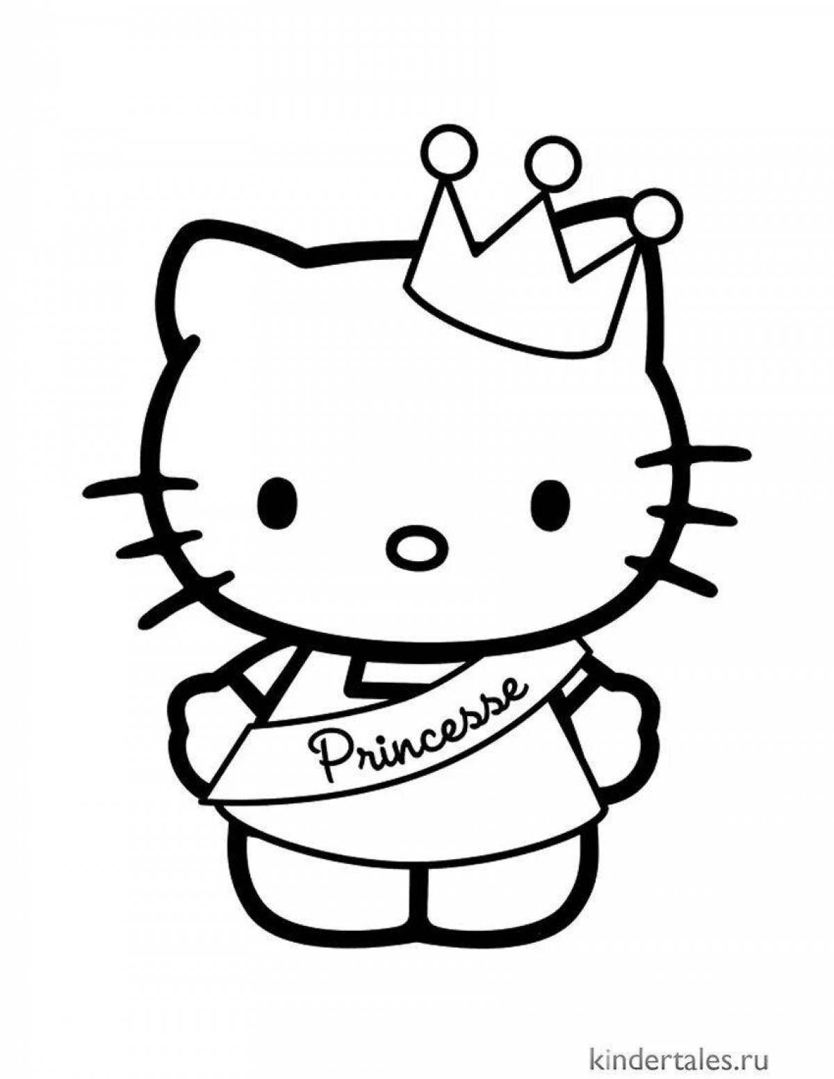 Exquisite hello kitty face coloring page