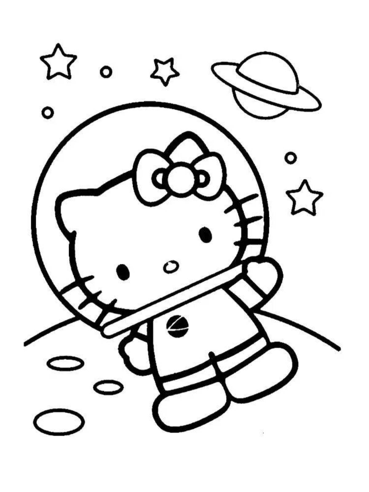 Glory hello kitty face coloring page