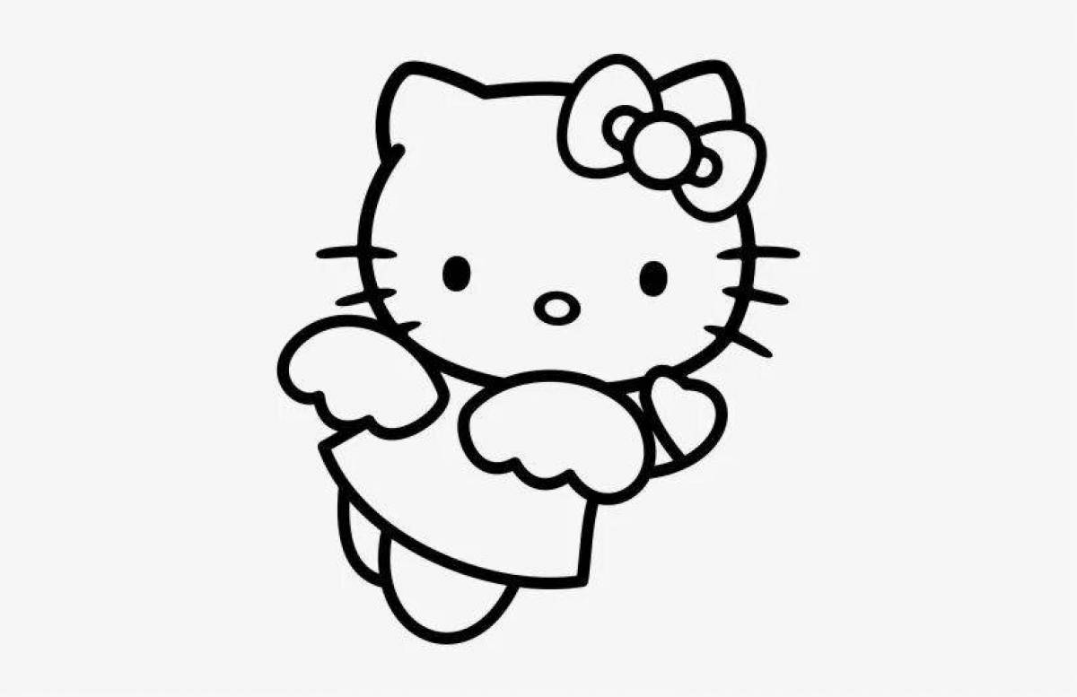 Dazzling hello kitty face coloring page