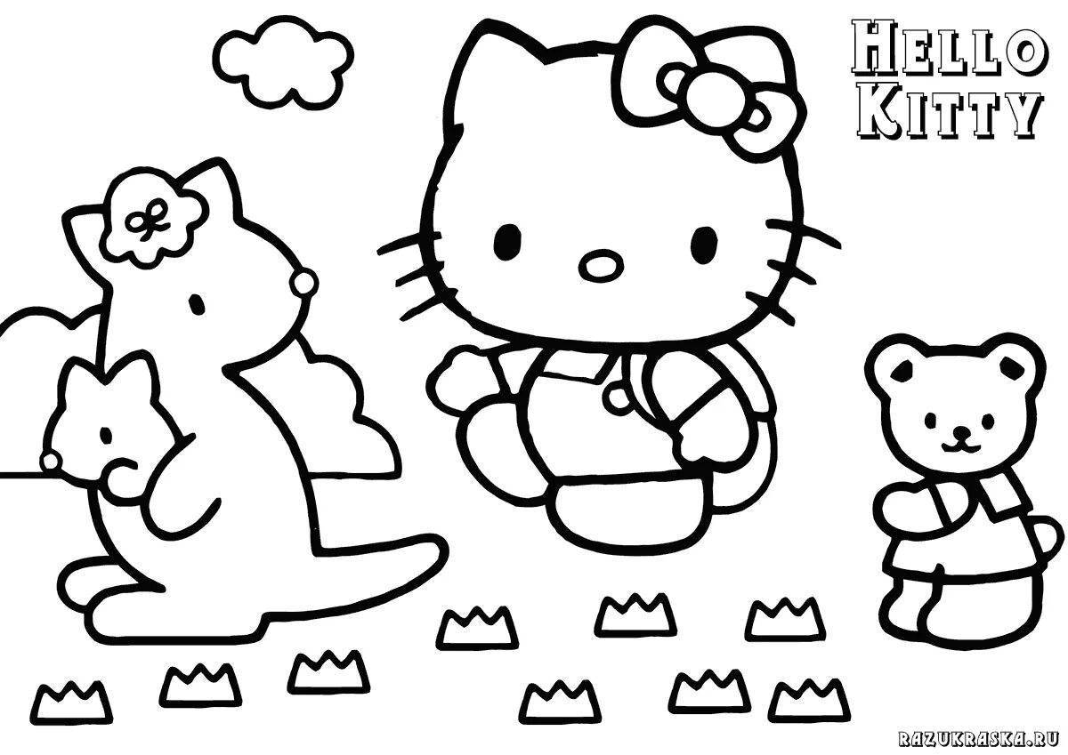 Glowing hello kitty face coloring page