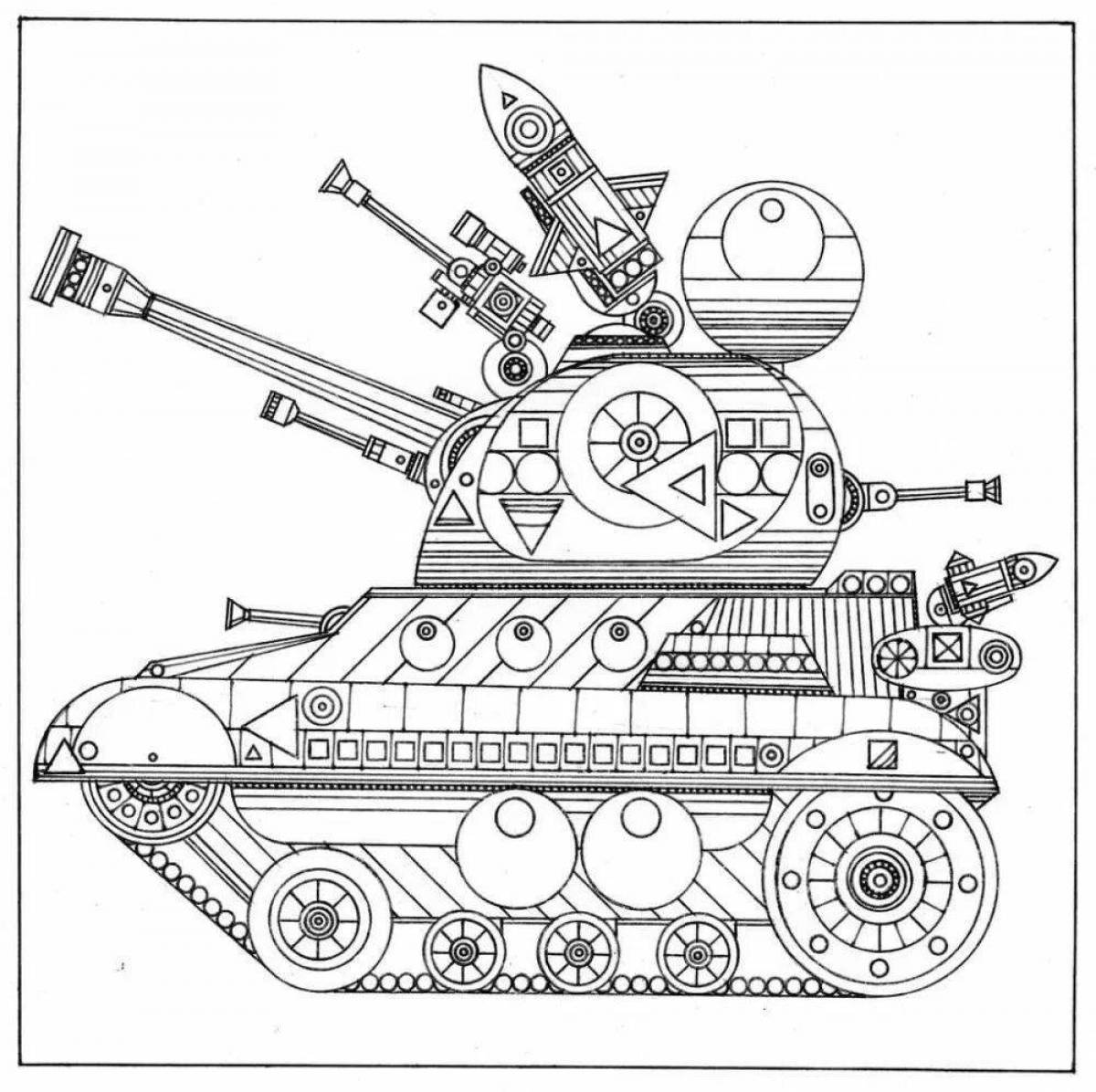 Захватывающая раскраска танк кв-45
