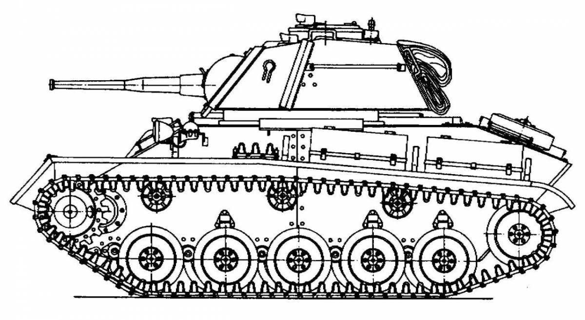 Coloring page of the fascinating kv-45 tank