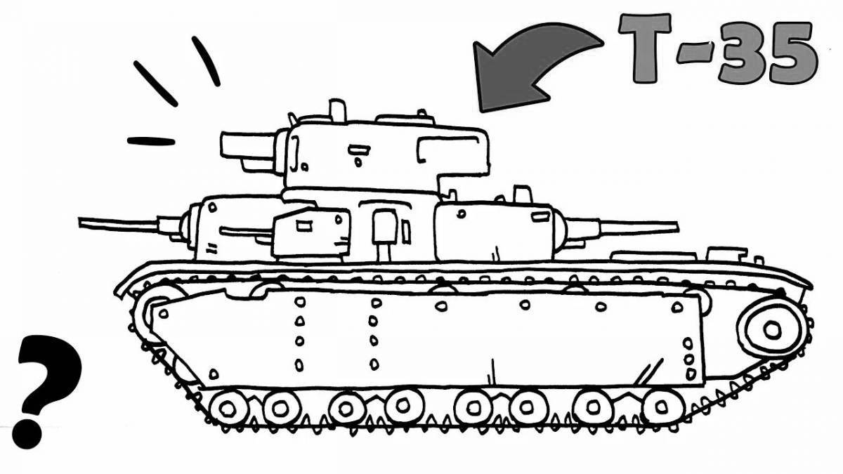 Kv-45 incredible tank coloring page
