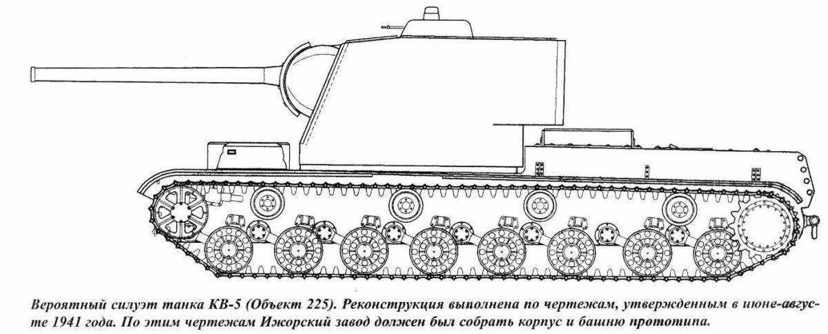 Coloring page of the magnificent kv-45 tank