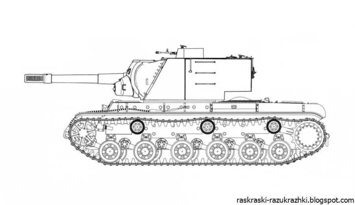 Милый танк кв-45 раскраска