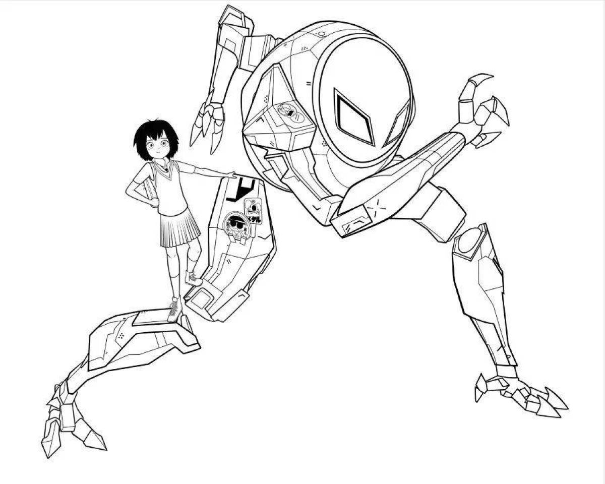 Great spiderman robot coloring book