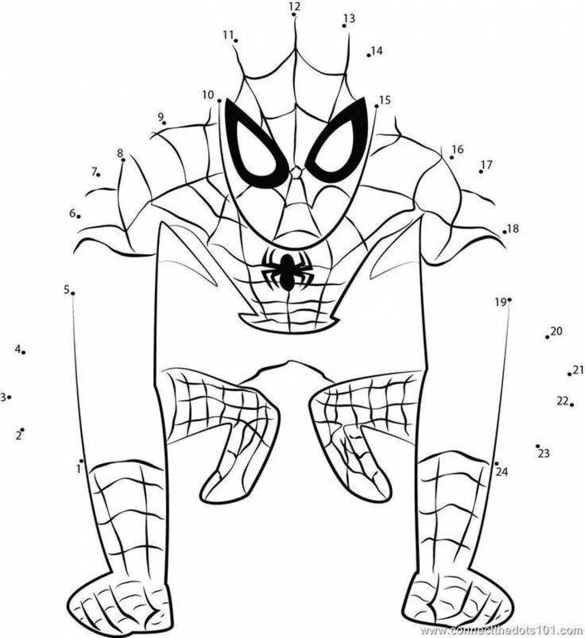 Coloring book Exquisite robot spiderman