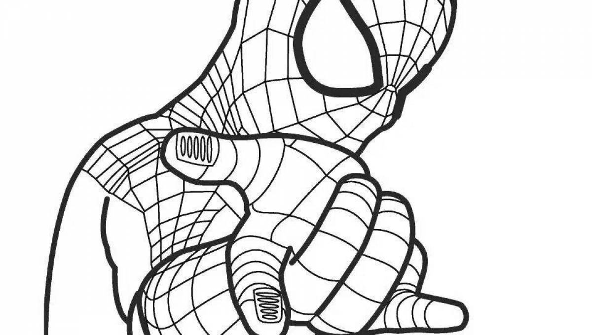 Deluxe robot spiderman coloring page