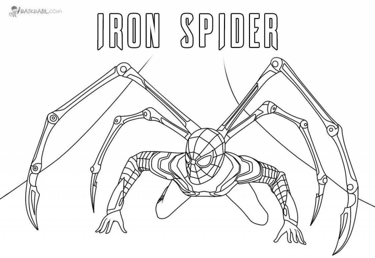 Coloring page glamorous spider-man robot