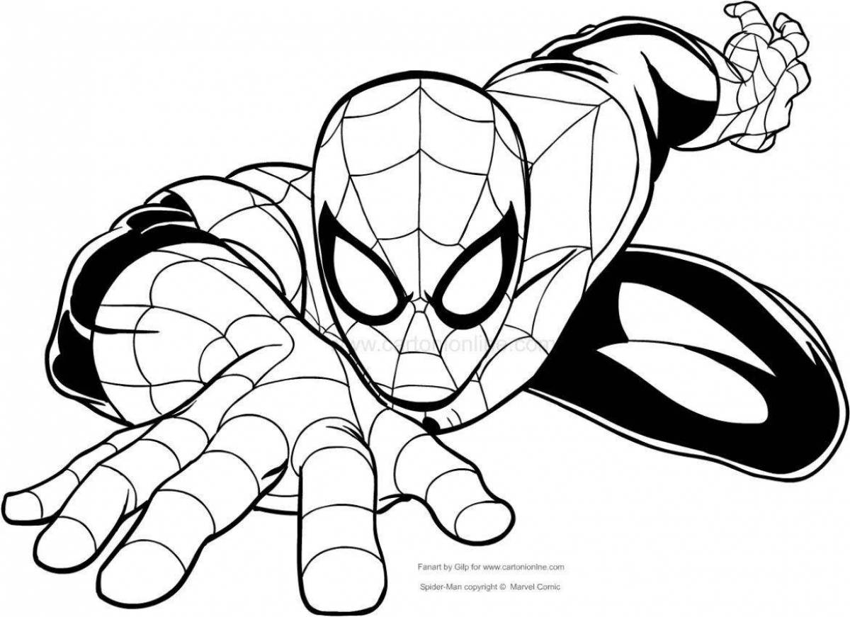 Coloring page joyful spider-man robot