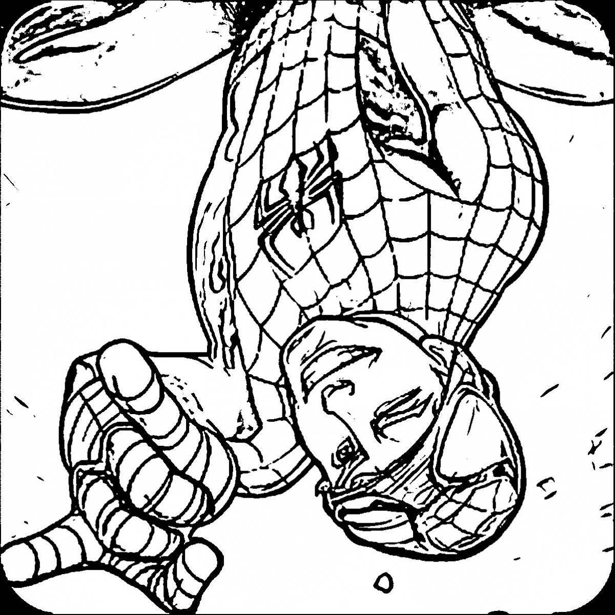 Spiderman freaky robot coloring page