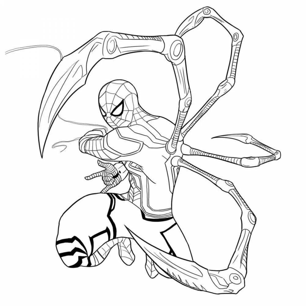 Coloring page magic spiderman robot