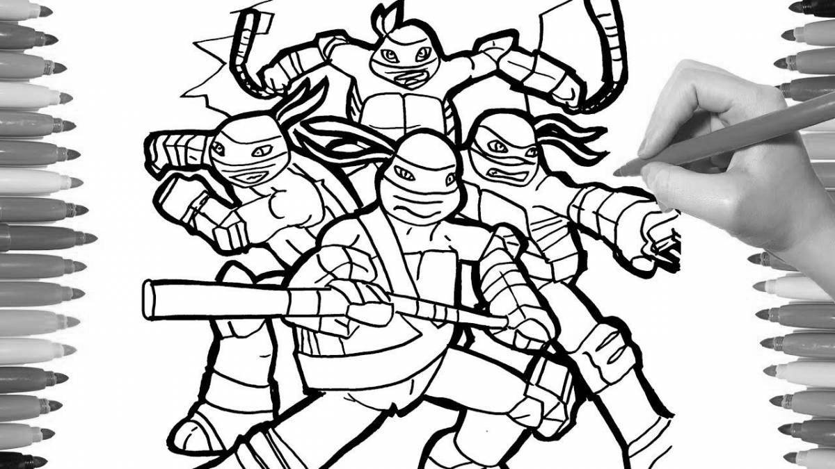 Attracting ninja turtles evolution coloring book