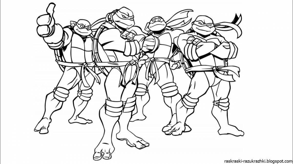 Coloring playful ninja turtle evolution