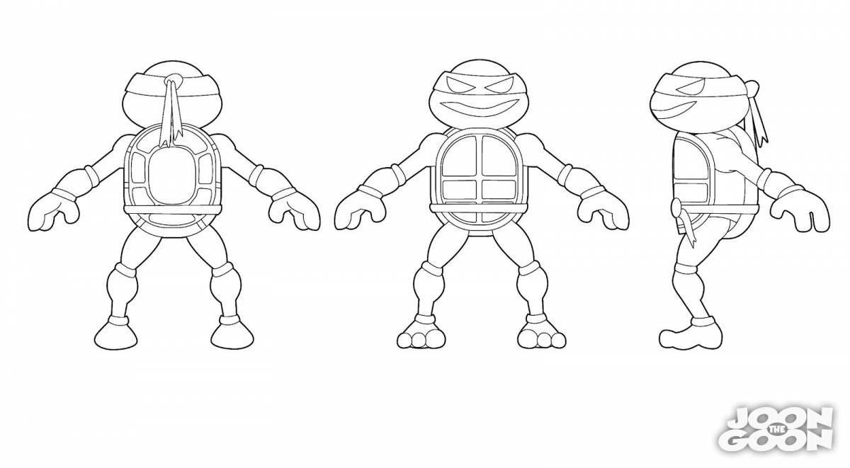 Colouring happy ninja turtle evolution