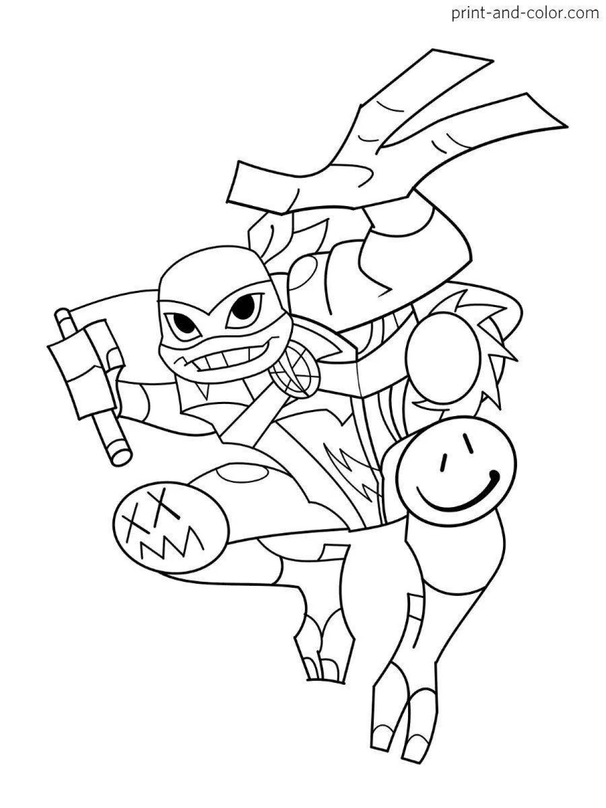 The evolution of the dazzling ninja turtles coloring page
