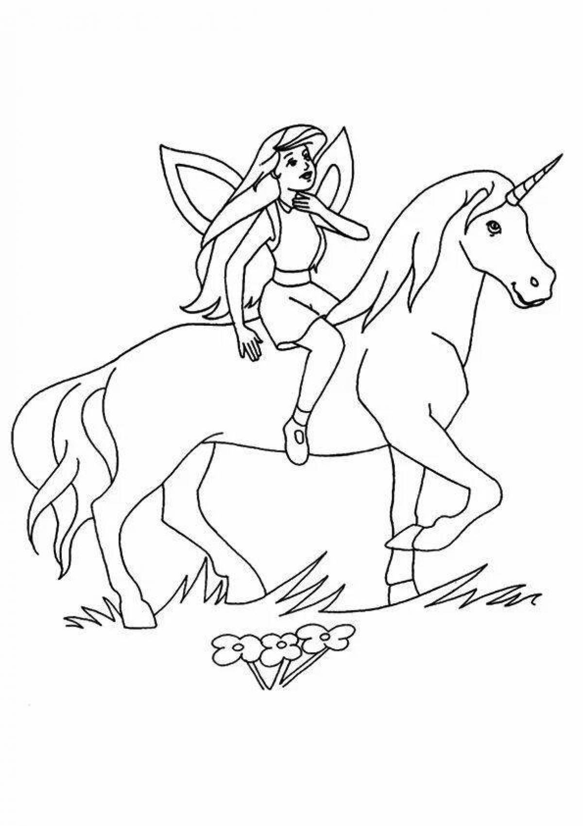 Barbie unicorn glitter coloring book