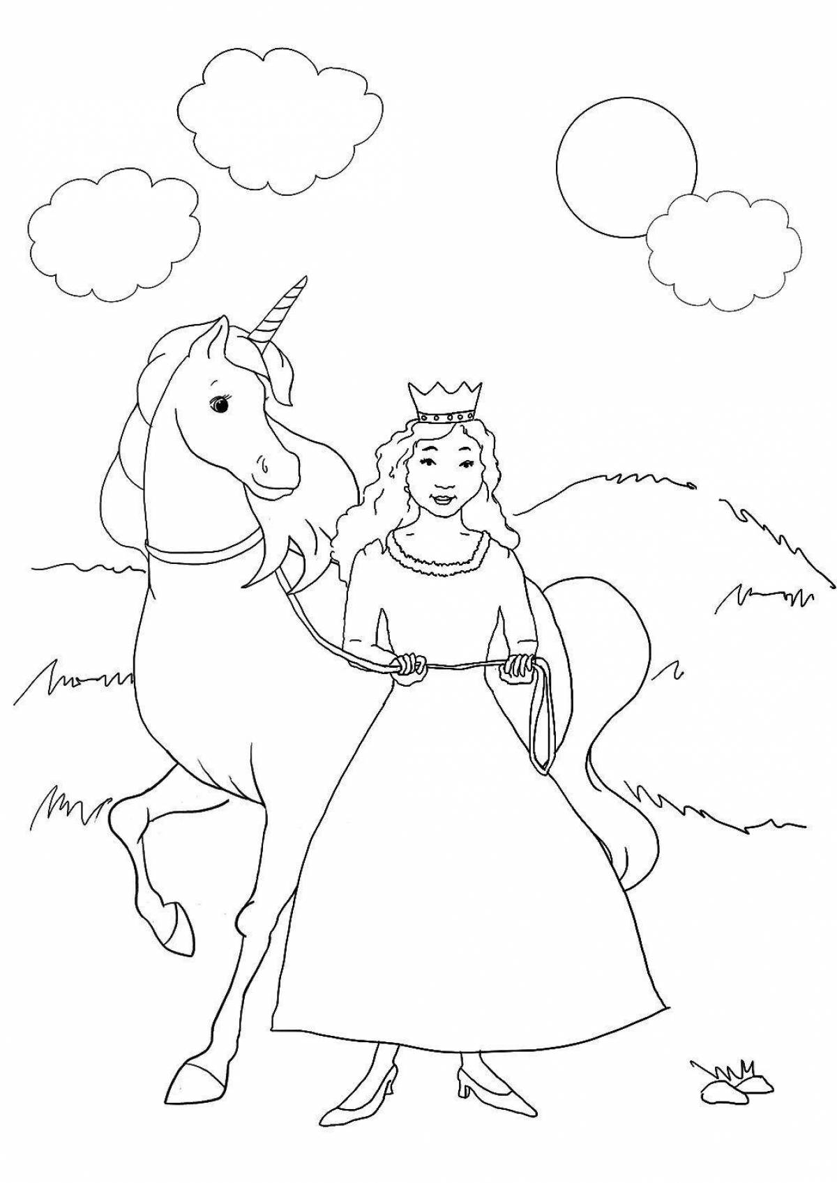 Barbie Unicorn Wild Coloring Page