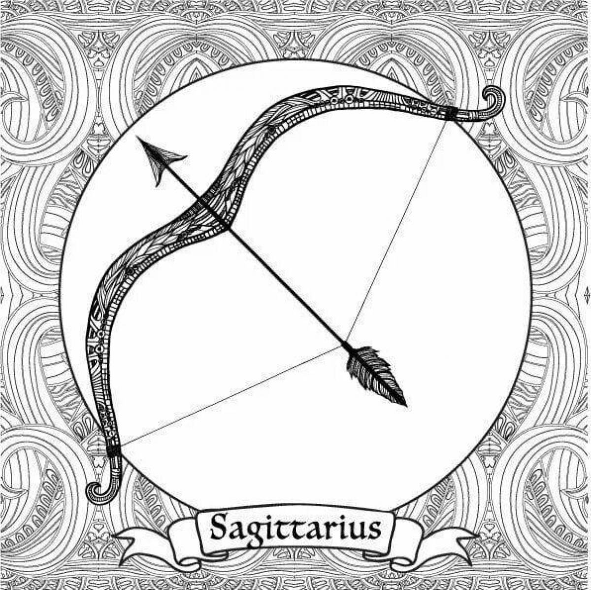 Joyful sagittarius coloring book