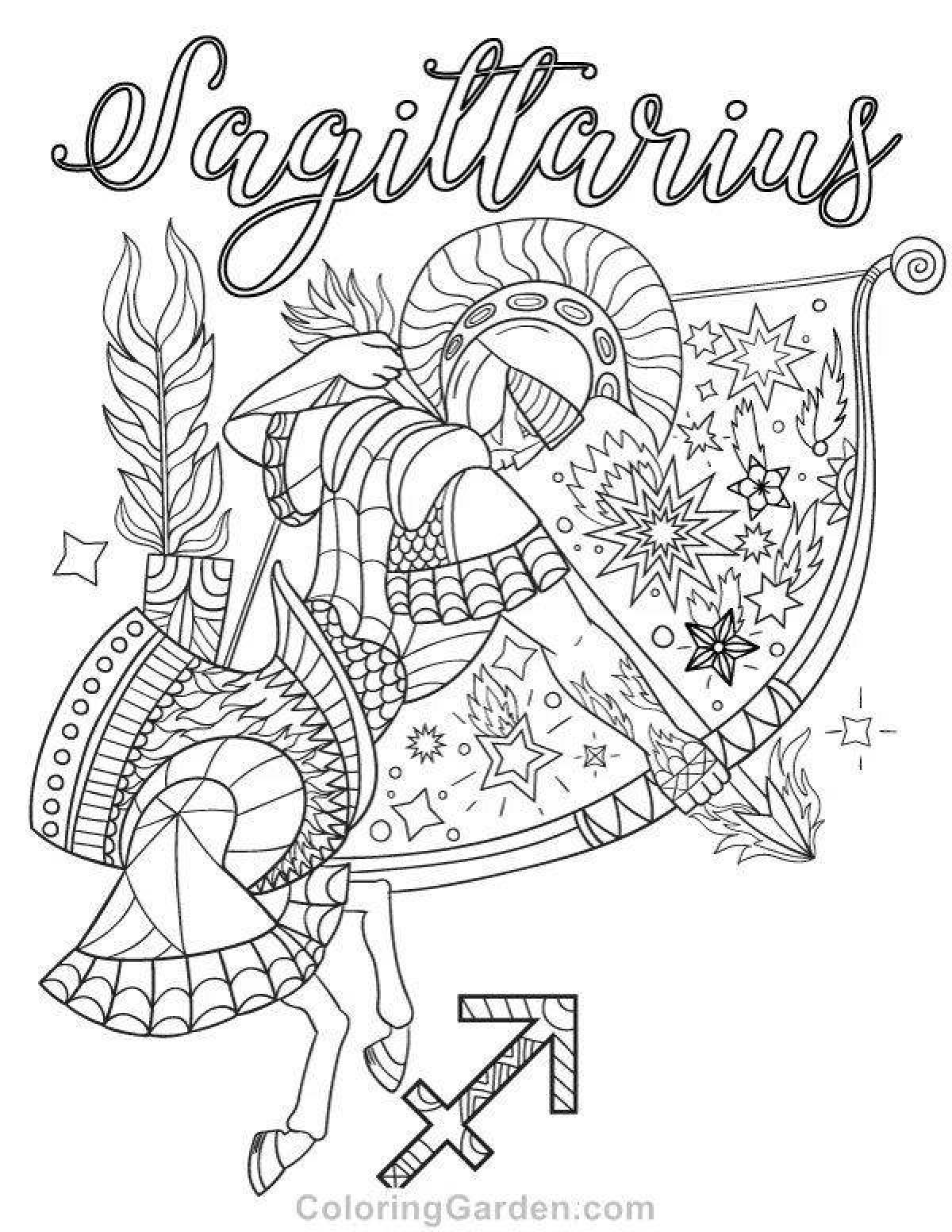 Coloring page playful sagittarius