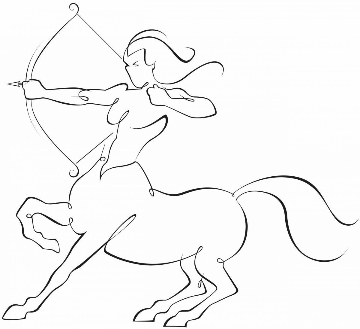 Coloring book striking archer