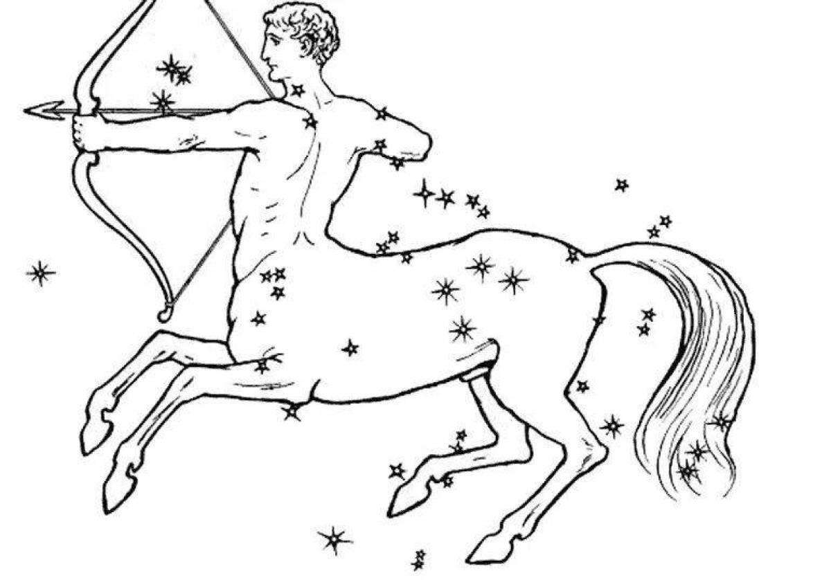 Charming sagittarius coloring book