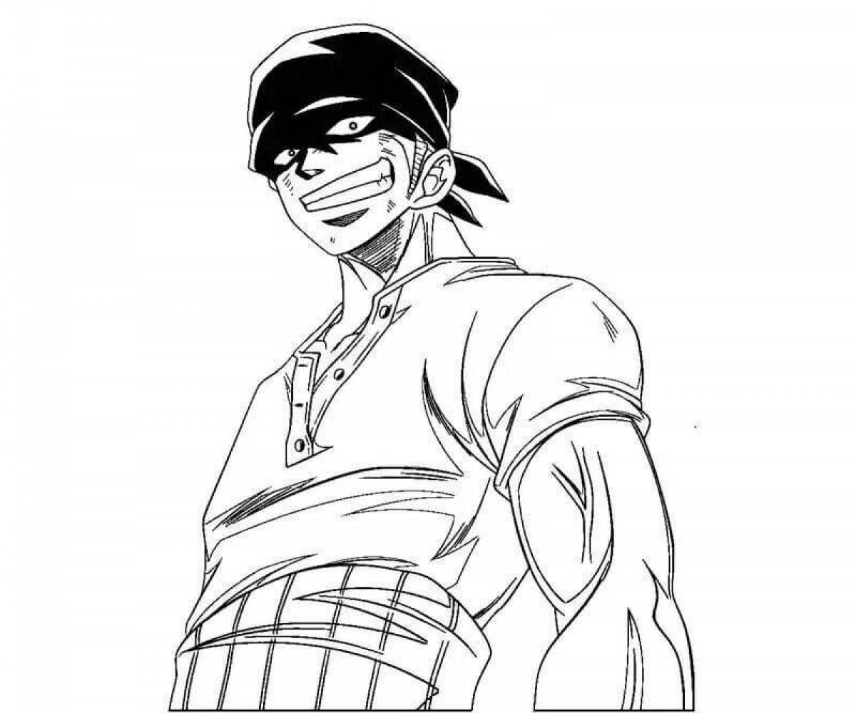 Zoro one piece amazing coloring page