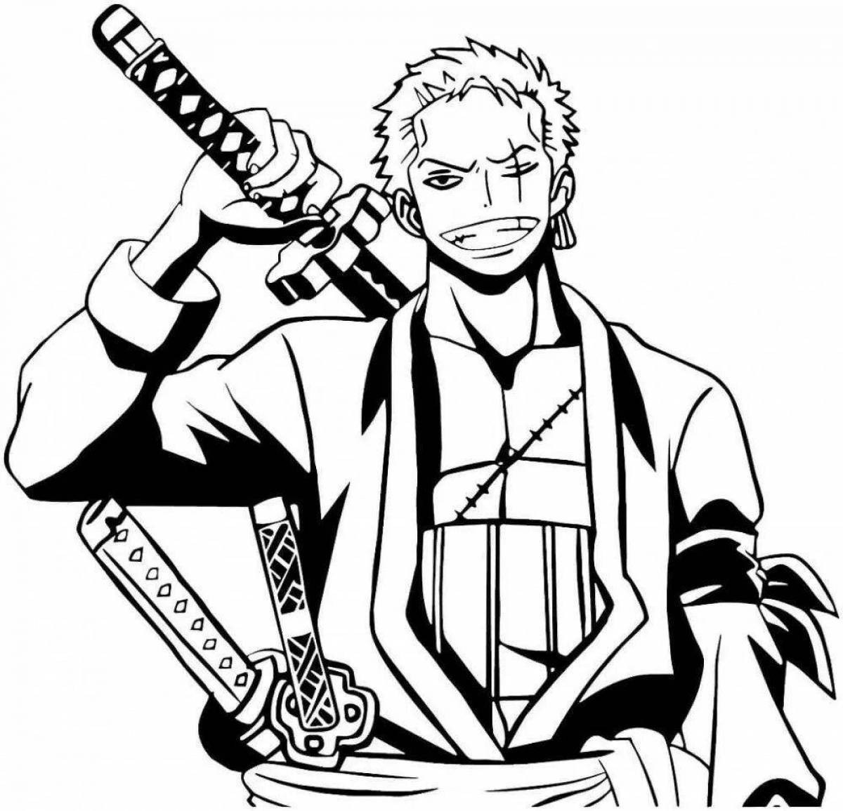Glorious zoro one piece coloring book