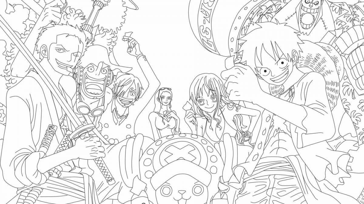 Zoro one piece intriguing coloring page