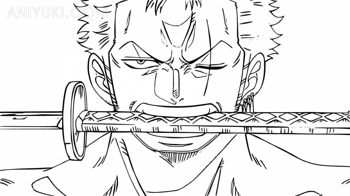 Attracting zoro one piece coloring page