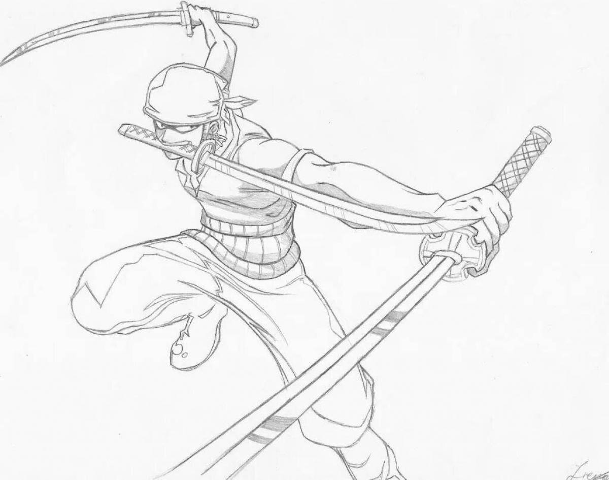 Attractive zoro one piece coloring book