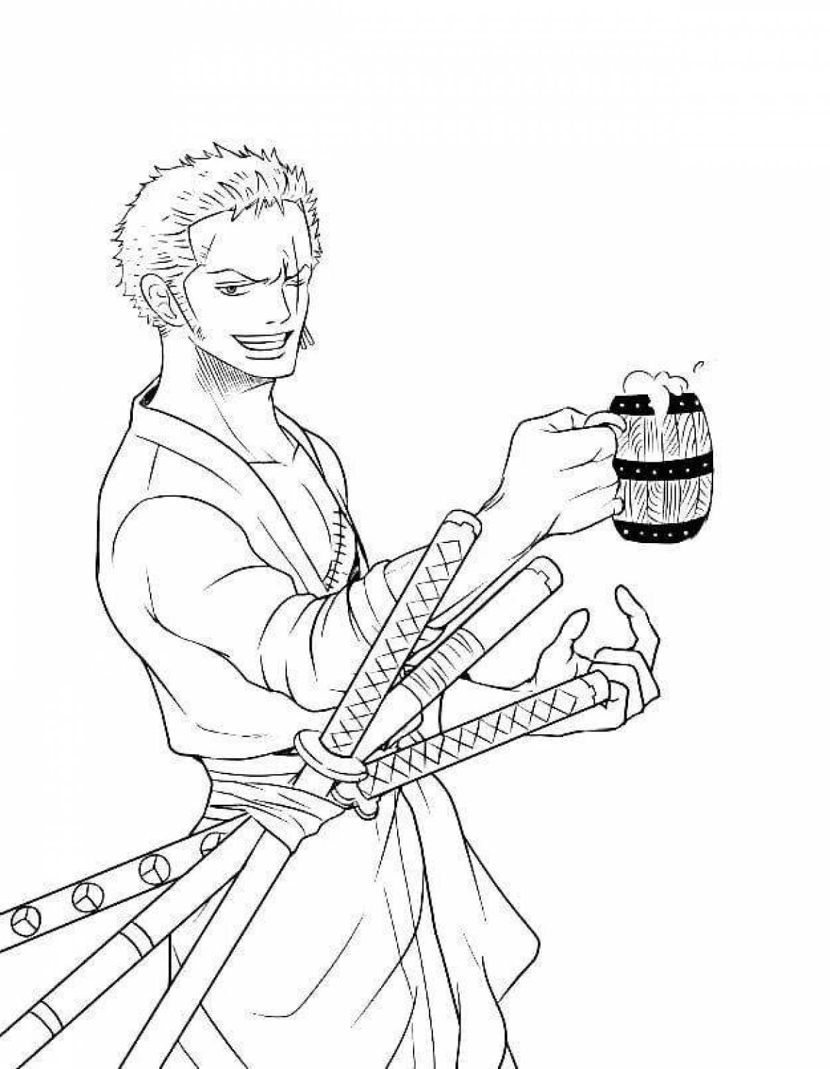 Coloring bold zoro one piece