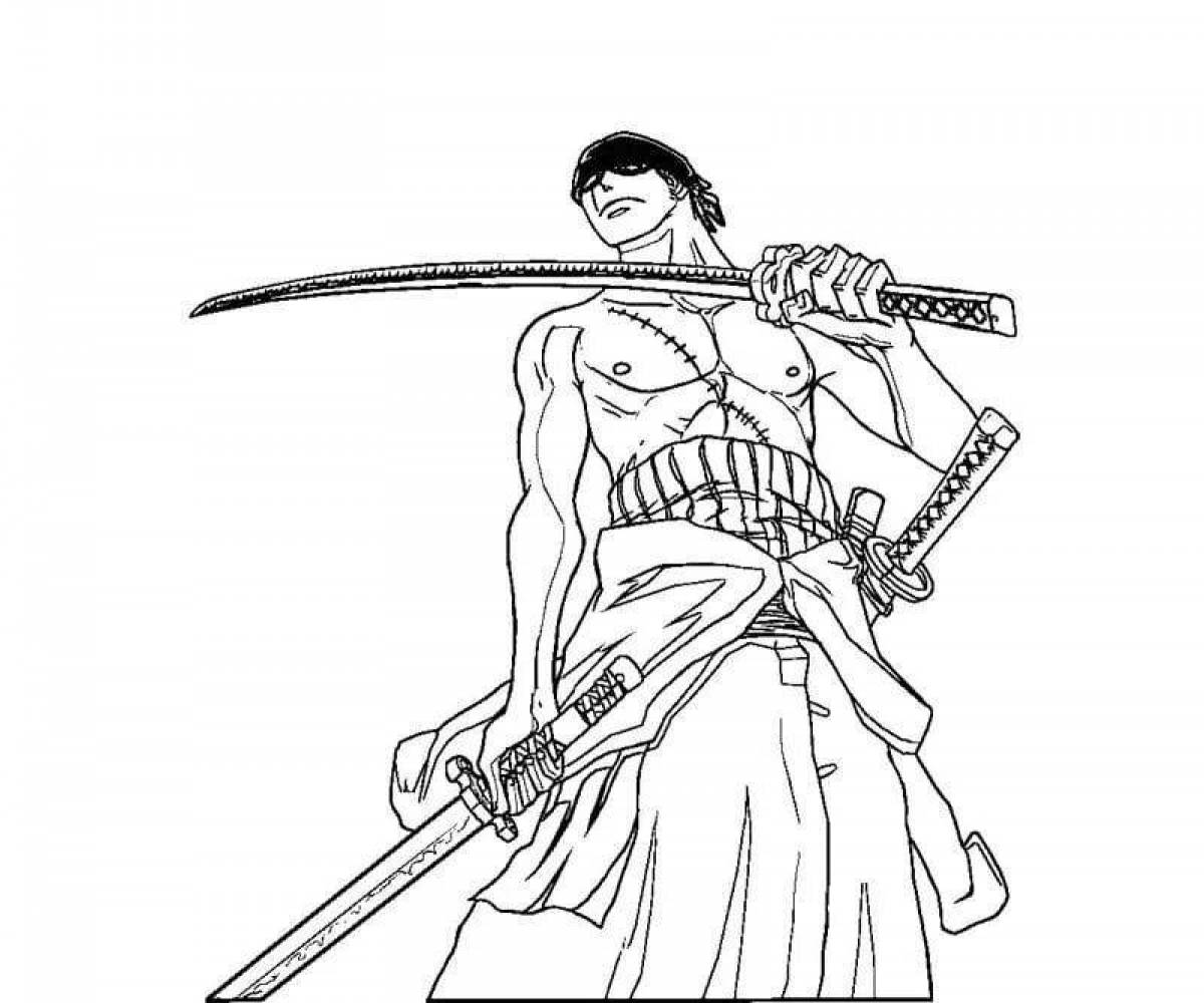 Dazzling Zoro one piece coloring book