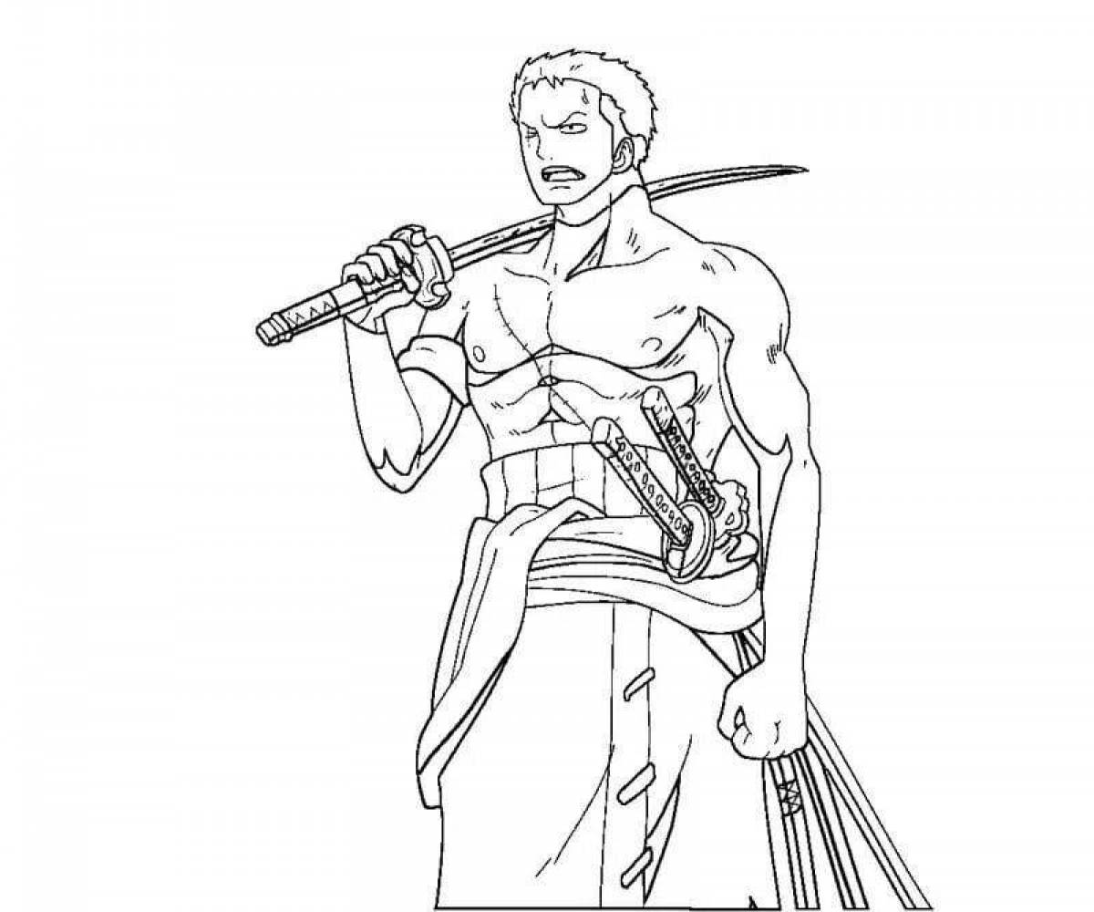 Zoro's exciting coloring one piece