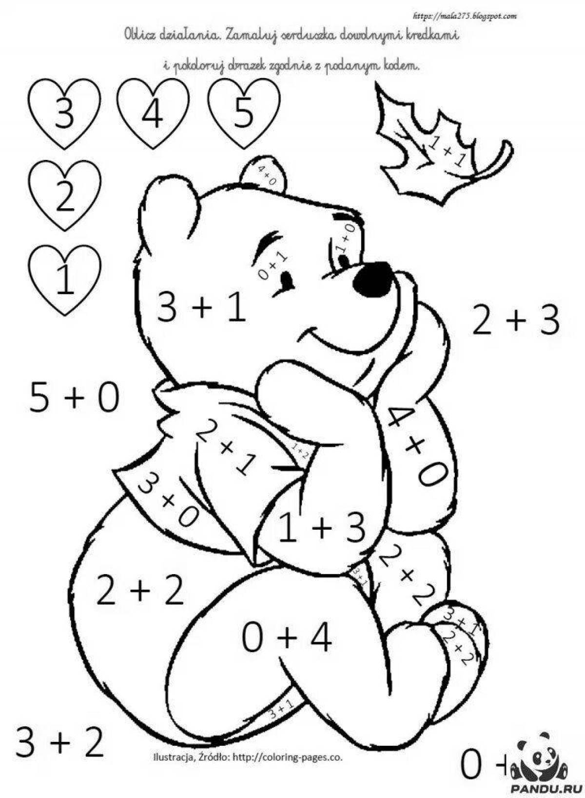Playful count to 5 coloring pages