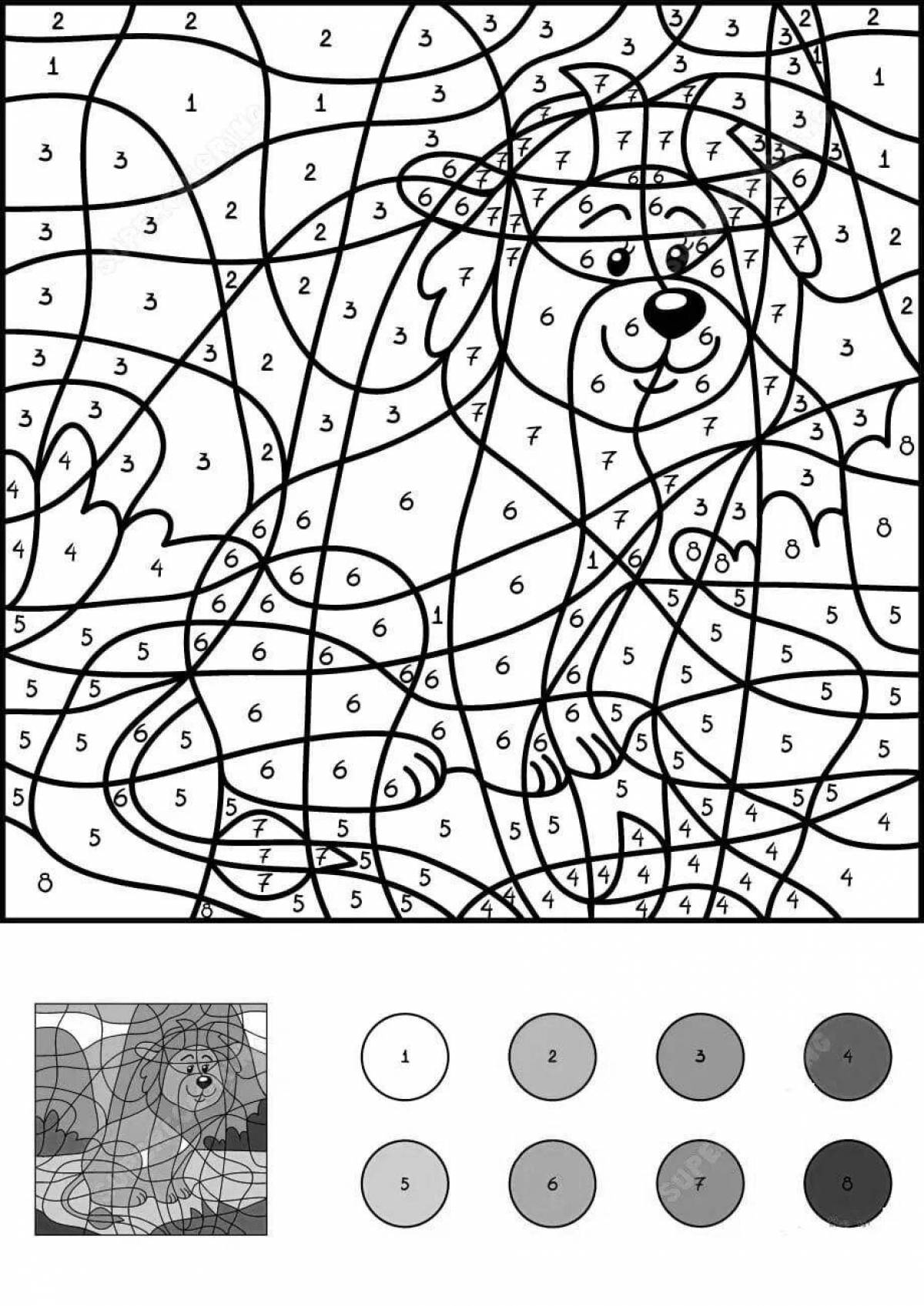 Witty animal coloring by numbers