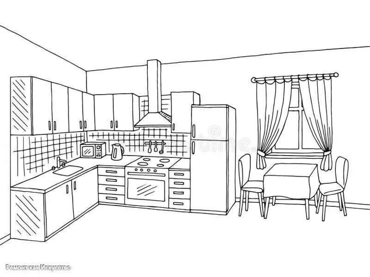 Elegant kitchen with furniture