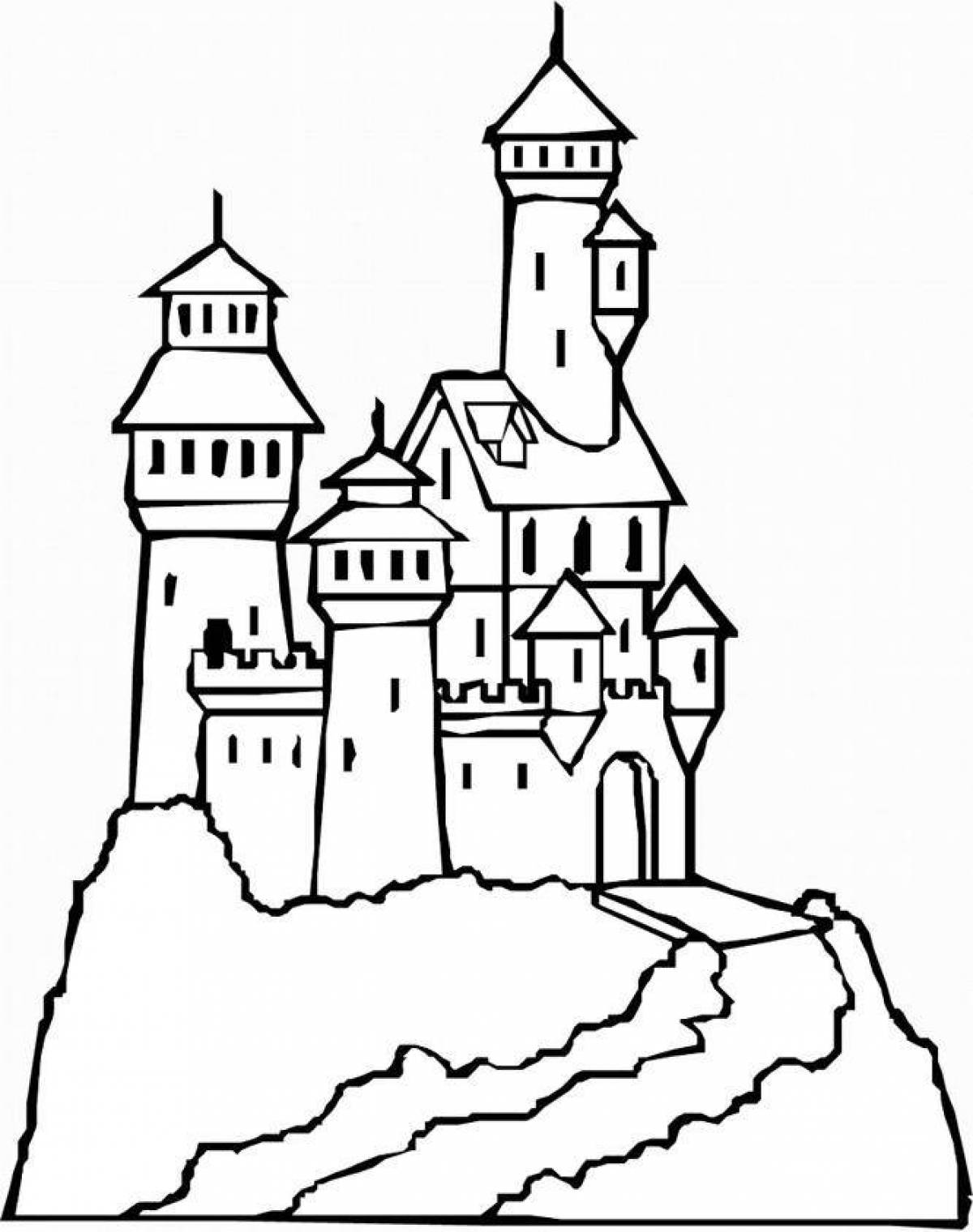 Великолепная крепость-раскраска для детей
